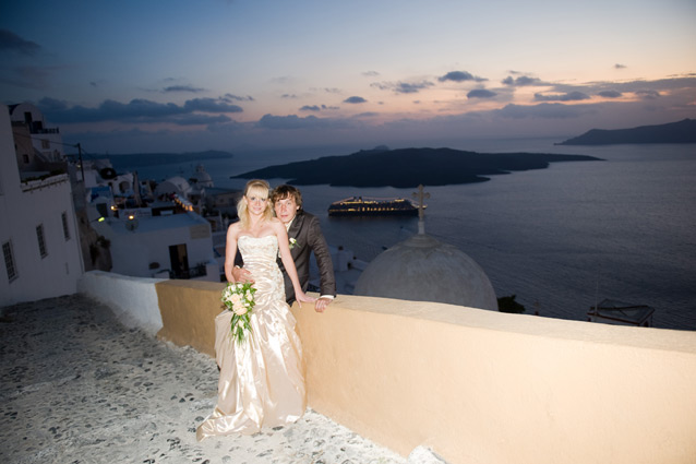 sunset in santorini